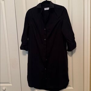 Frame cotton poplin black Shirt Dress